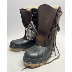 KAMIK NEW Alborg Brown Leather LaceUp Insulated Winter Boots Waterproof Mens 8M